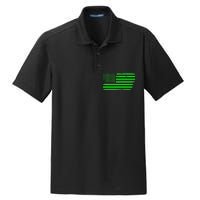 American Flag With Shamrocks Saint Patrick's Day Fun Dry Zone Grid Polo