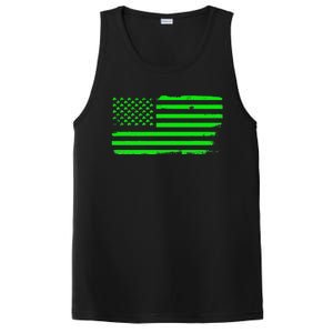 American Flag With Shamrocks Saint Patrick's Day Fun PosiCharge Competitor Tank