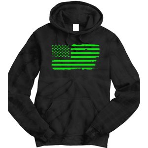 American Flag With Shamrocks Saint Patrick's Day Fun Tie Dye Hoodie