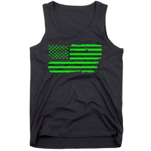 American Flag With Shamrocks Saint Patrick's Day Fun Tank Top