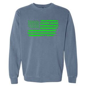 American Flag With Shamrocks Saint Patrick's Day Fun Garment-Dyed Sweatshirt