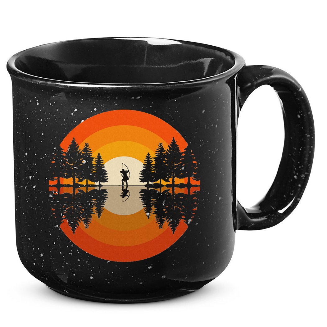 Archery Forest Woods Silhouette Bowman Bow Arrow Archer 15oz Campfire Ceramic Mug