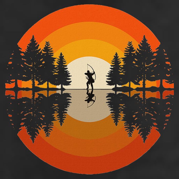 Archery Forest Woods Silhouette Bowman Bow Arrow Archer Beanie
