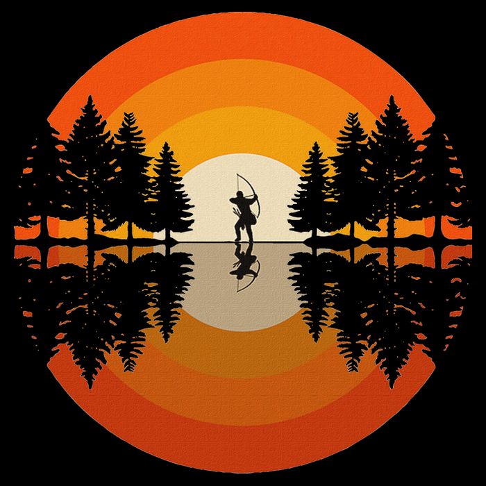 Archery Forest Woods Silhouette Bowman Bow Arrow Archer Womens Tank Top