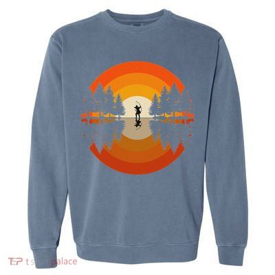 Archery Forest Woods Silhouette Bowman Bow Arrow Archer Garment-Dyed Sweatshirt