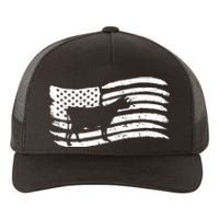 American Flag With Cow Vintage Look Yupoong Adult 5-Panel Trucker Hat