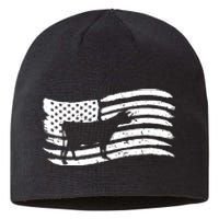 American Flag With Cow Vintage Look Sustainable Beanie