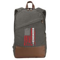 American Flag Woodworker Carpenter Funny Woodworking Cotton Canvas Backpack