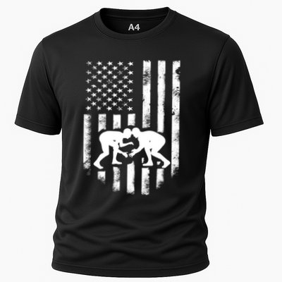 American Flag Wrestling Gift Distressed Wrestle Gift Gift Performance Shirt