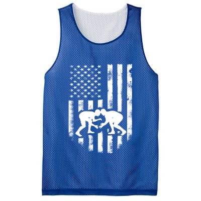 American Flag Wrestling Gift Distressed Wrestle Gift Gift Mesh Reversible Basketball Jersey Tank