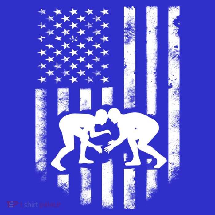 American Flag Wrestling Gift Distressed Wrestle Gift Gift Women's V-Neck T-Shirt
