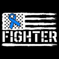 ALS Fighter Warrior Blue American Flag Awareness Ribbon City Backpack