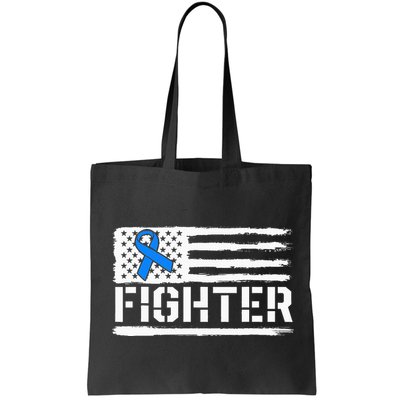 ALS Fighter Warrior Blue American Flag Awareness Ribbon Bag