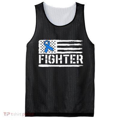 ALS Fighter Warrior Blue American Flag Awareness Ribbon Mesh Reversible Basketball Jersey Tank