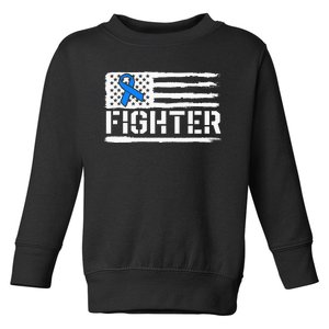 ALS Fighter Warrior Blue American Flag Awareness Ribbon Toddler Sweatshirt