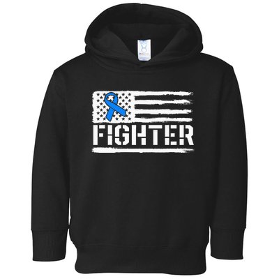 ALS Fighter Warrior Blue American Flag Awareness Ribbon Toddler Hoodie