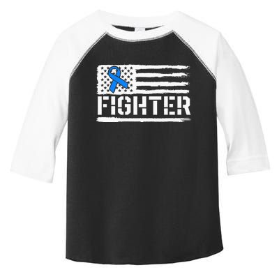 ALS Fighter Warrior Blue American Flag Awareness Ribbon Toddler Fine Jersey T-Shirt