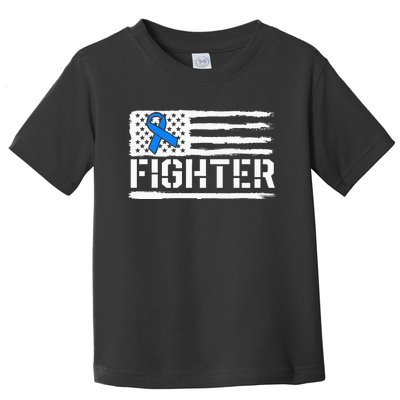 ALS Fighter Warrior Blue American Flag Awareness Ribbon Toddler T-Shirt