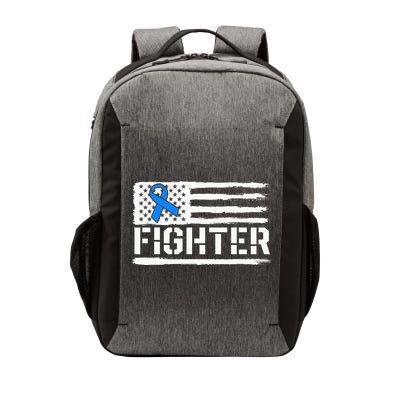 ALS Fighter Warrior Blue American Flag Awareness Ribbon Vector Backpack