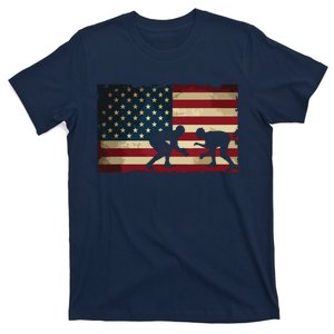 American Flag Wrestling Cool USA Wrestle Gift Tee For Fans T-Shirt