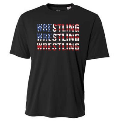 American Flag Wrestling USA Flag Wrestling Cooling Performance Crew T-Shirt