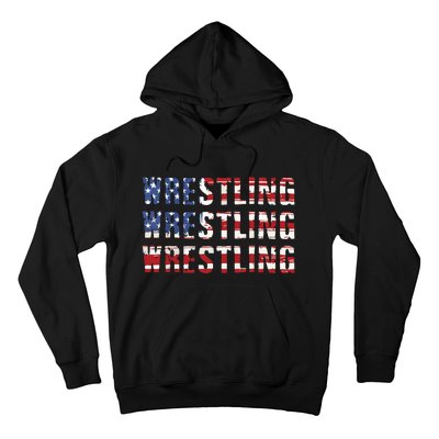 American Flag Wrestling USA Flag Wrestling Hoodie