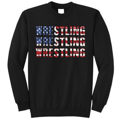 American Flag Wrestling USA Flag Wrestling Sweatshirt