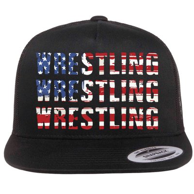 American Flag Wrestling USA Flag Wrestling Flatbill Hat