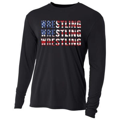 American Flag Wrestling USA Flag Wrestling Cooling Performance Long Sleeve Crew