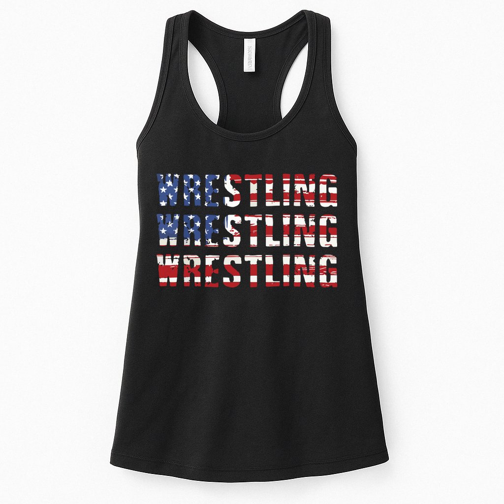 American Flag Wrestling USA Flag Wrestling Womens Tank Top