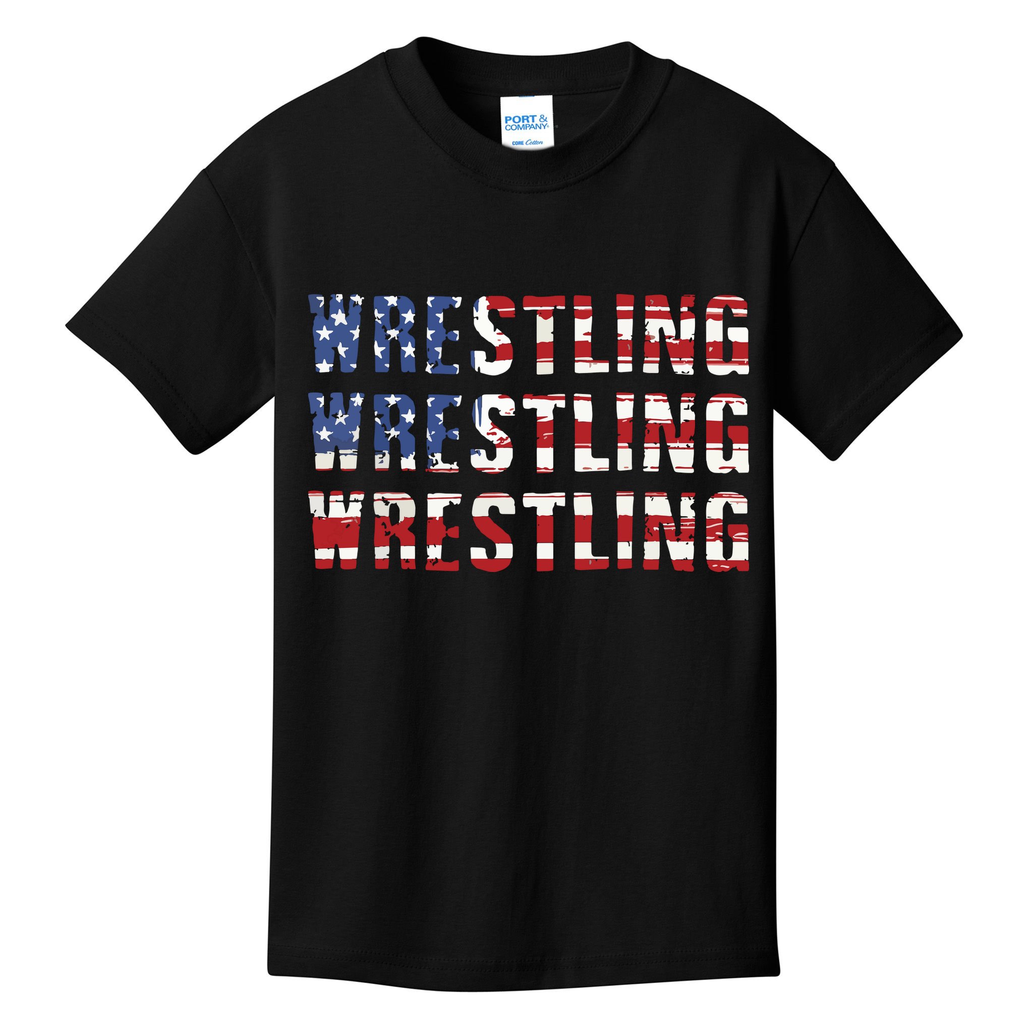 American Flag Wrestling USA Flag Wrestling Kids T-Shirt