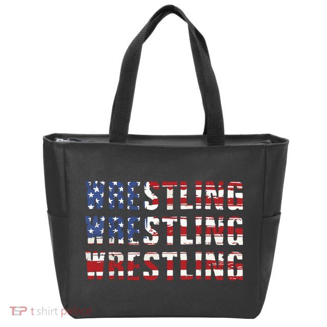 American Flag Wrestling USA Flag Wrestling Zip Tote Bag