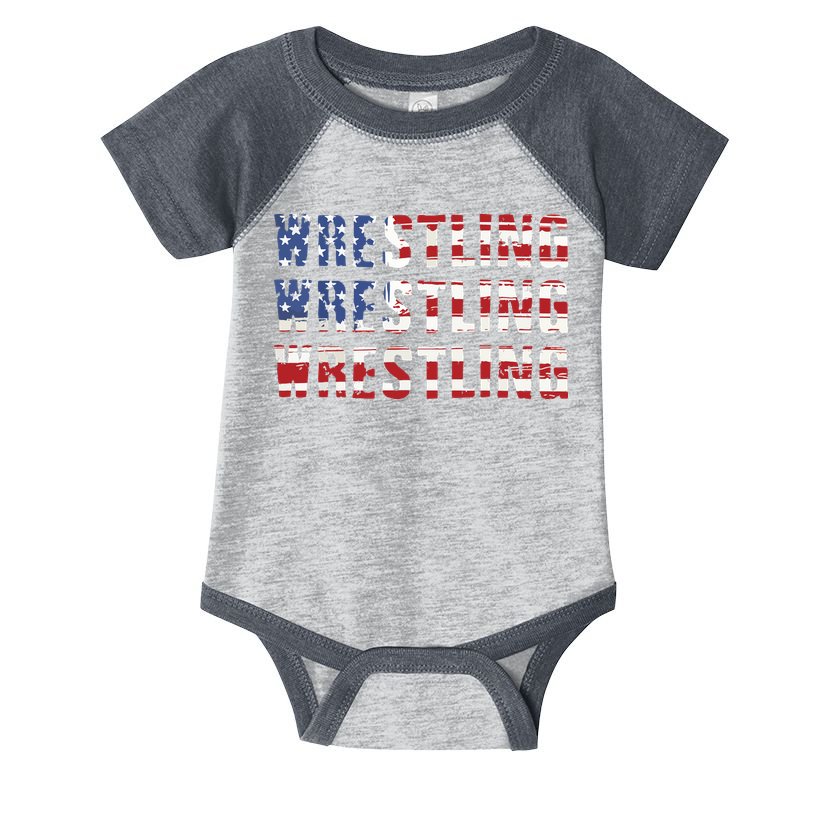 American Flag Wrestling USA Flag Wrestling Infant Baby Jersey Bodysuit