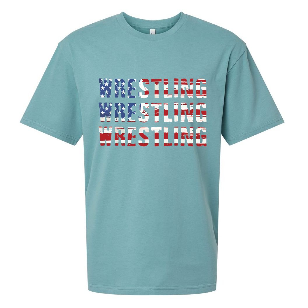 American Flag Wrestling USA Flag Wrestling Sueded Cloud Jersey T-Shirt