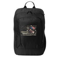 American Flag Welding Vintage Women Welder City Backpack