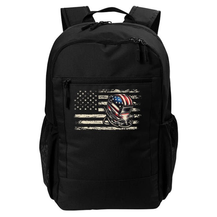 American Flag Welding Vintage Women Welder Daily Commute Backpack