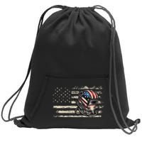 American Flag Welding Vintage Women Welder Sweatshirt Cinch Pack Bag