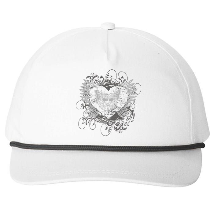 Aesthetic Fairy Wings Heart Alt Butterfly Grunge Snapback Five-Panel Rope Hat