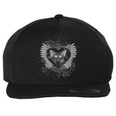 Aesthetic Fairy Wings Heart Alt Butterfly Grunge Wool Snapback Cap