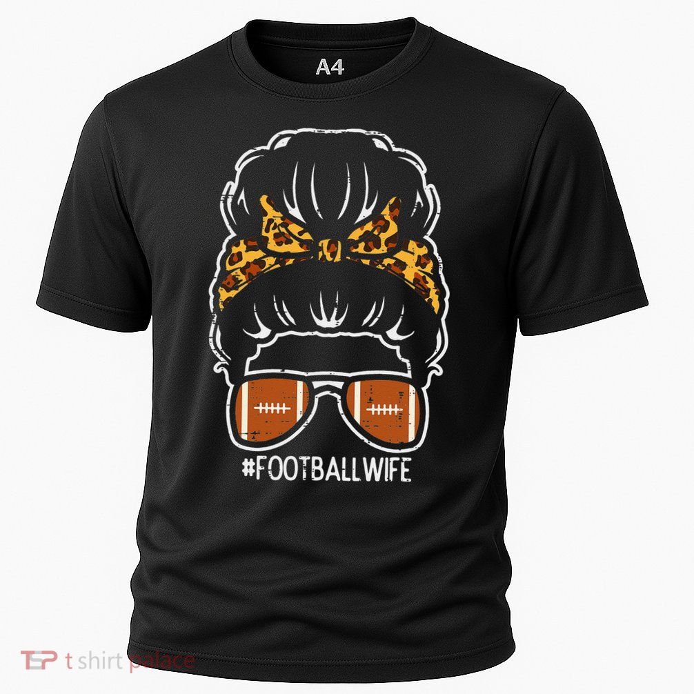 American Football Wife Leopard Bun Family Matching  Performance Shirt
