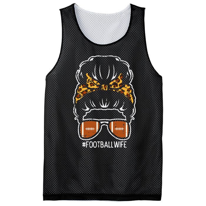 American Football Wife Leopard Bun Family Matching  Mesh Reversible Basketball Jersey Tank