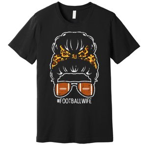 American Football Wife Leopard Bun Family Matching  Premium T-Shirt