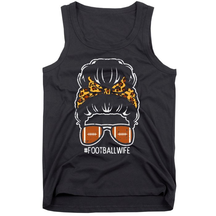 American Football Wife Leopard Bun Family Matching  Tank Top