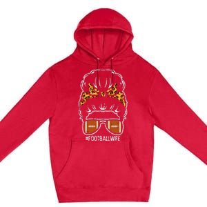 American Football Wife Leopard Bun Family Matching  Premium Pullover Hoodie