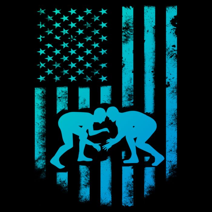 American Flag Wrestling Gift Distressed Wrestle Gift Impact Tech Backpack