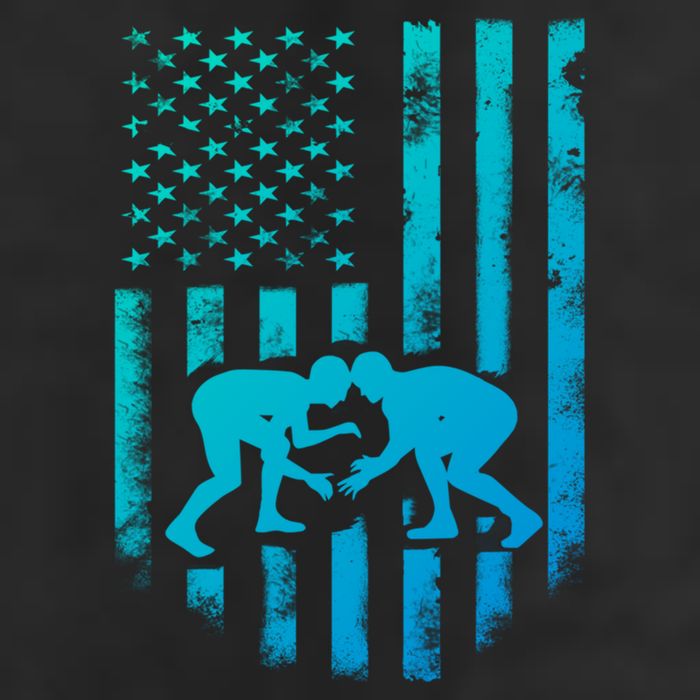 American Flag Wrestling Gift Distressed Wrestle Gift Beanie