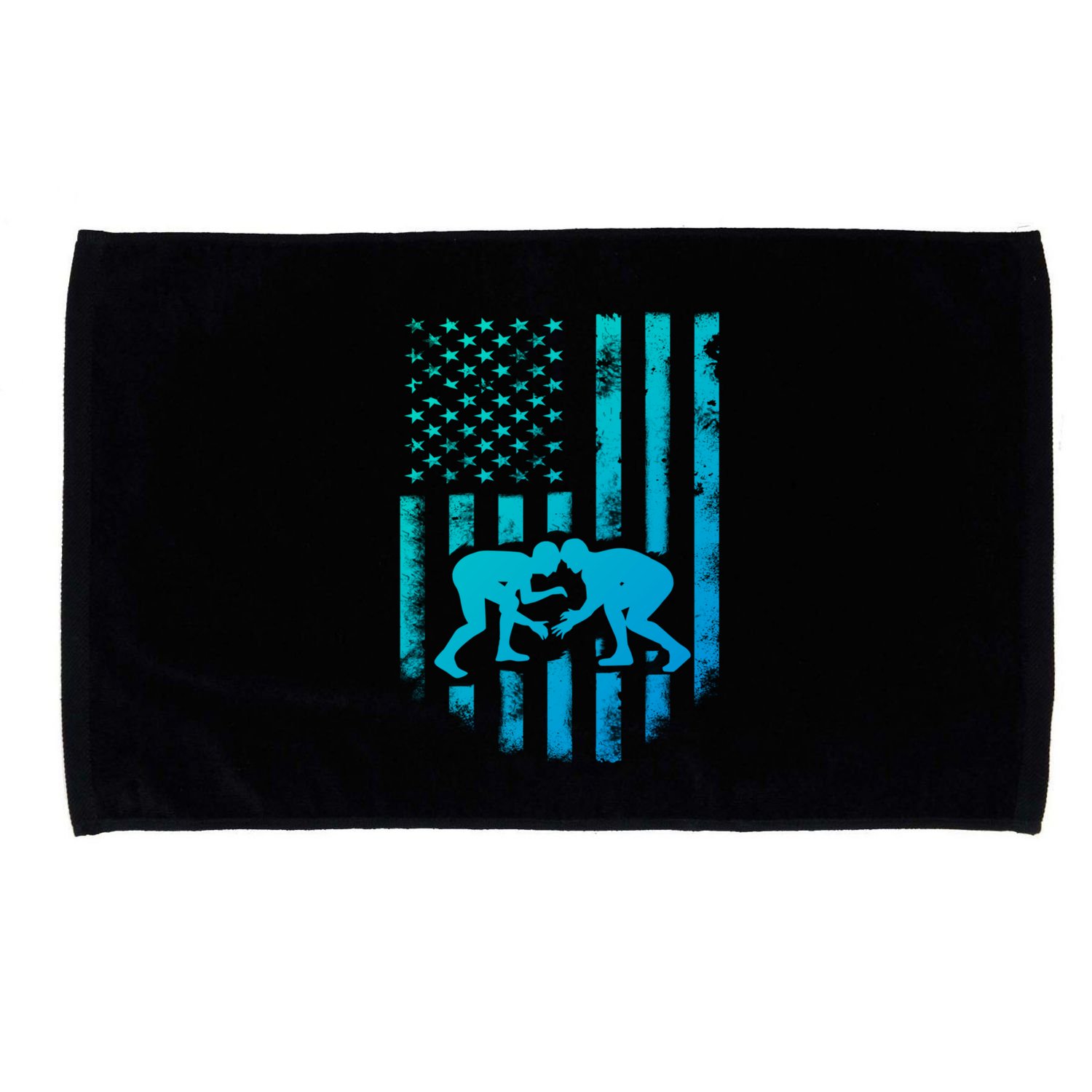 American Flag Wrestling Gift Distressed Wrestle Gift Microfiber Hand Towel