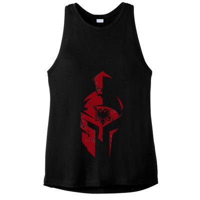 Albanian Flag Warrior Shqip Shqiponja Albanian Eagle Ladies PosiCharge Tri-Blend Wicking Tank