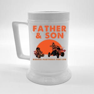 Atv Four Wheeler Father And Son Riding Partners For Life Cool Gift Beer Stein