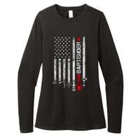 American Flag With Bartender Cool Gift For Women Men Father Womens CVC Long Sleeve Shirt